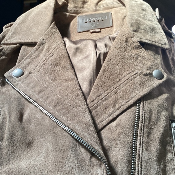 Women’s Tan Blank NYC Leather Moto Jacket, XSP - Picture 5 of 5